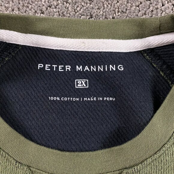 Peter Manning Cotton Crewneck Sweatshirt Sweater Men's 2X Green - Picture 3 of 8